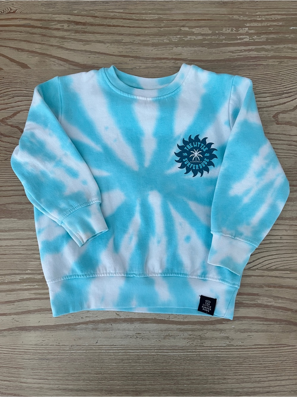 The Little Surfer Dude Tie-Dye Crewneck Sweatshirt - Blue